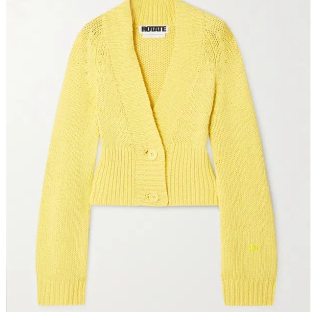 ROTATE BIRGER CHRISTENSEN Gracelyn cropped cotton-blend cardigan
